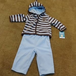 NWT Carters football 12mos fleece outfit, 2 pcs